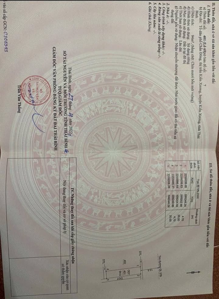 Đất mặt đường QL37B, Kiến Xương, Thái Bình 94m² - Tiềm năng kinh doanh cực tốt!