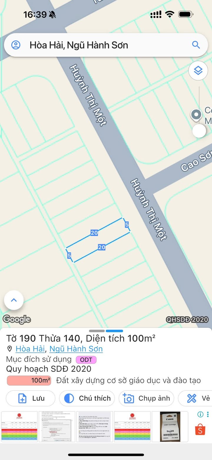 Đất nền đường Huỳnh Thị Một, Đà Nẵng 100m² - Khu vực sầm uất gần công viên!