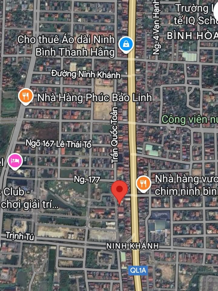 Đất mặt đường Trần Quốc Toản Ninh Bình 250m² giá 16 tỷ - Đầu tư sinh lời ngay!