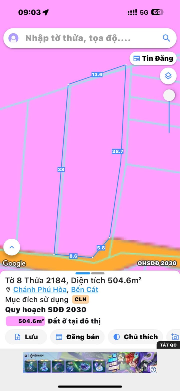 Đất nền Chánh Phú Hòa Bến Cát 504m² giá 3.5 tỷ - Cơ hội đầu tư hấp dẫn!
