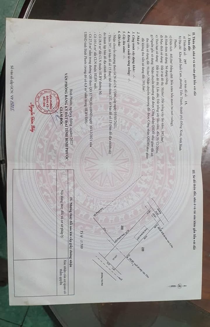 Đất thổ cư Tiến Thành 440m² giá 1.2 tỷ - Sát khu tái định cư