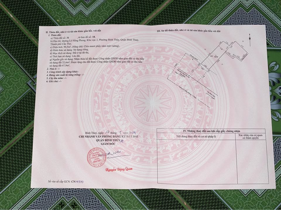 Đất nền Bình Thủy Cần Thơ 90.5m² giá 7.2 tỷ - Pháp lý rõ ràng, xây dựng tự do!