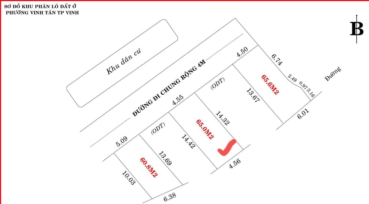 Đất nền Khối 1, Vinh Tân 65m² giá 1.6 tỷ - Vị trí đắc địa, giao thông thuận lợi!