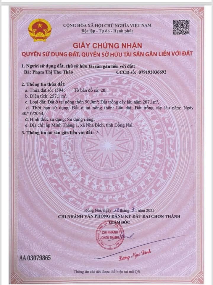 Đất thổ cư 250m² tại Chơn Thành, Bình Phước chỉ 250 triệu - Đầu tư sinh lời ngay!