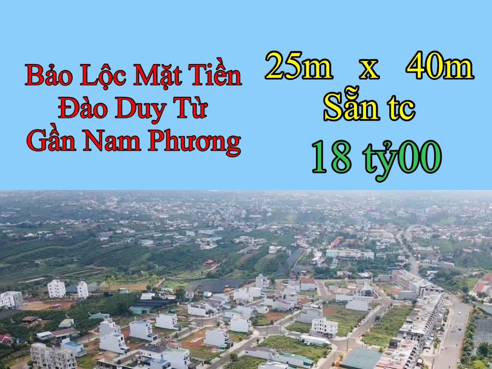 FrontHouse mặt tiền Đào Duy Từ Bảo Lộc 1000m² giá 18 tỷ - Khu kinh doanh sầm uất!