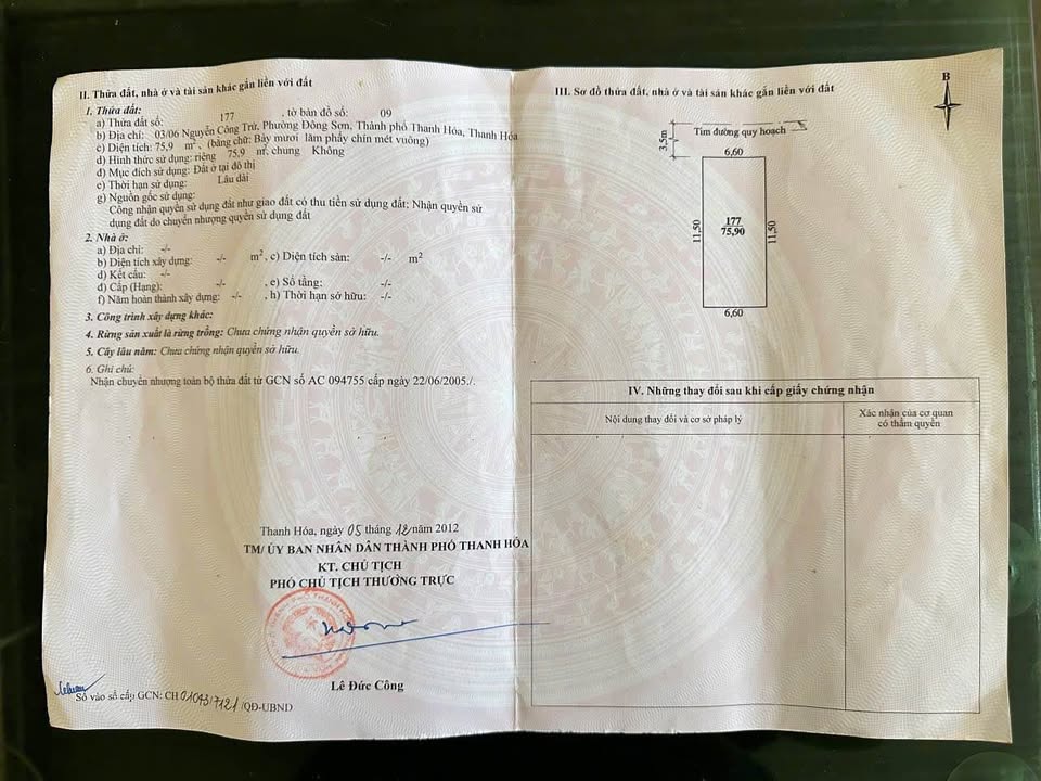 Đất nền Nguyễn Công Trứ, phường Đông Sơn 76m² giá chỉ 3 tỷ - Cơ hội đầu tư tuyệt vời!