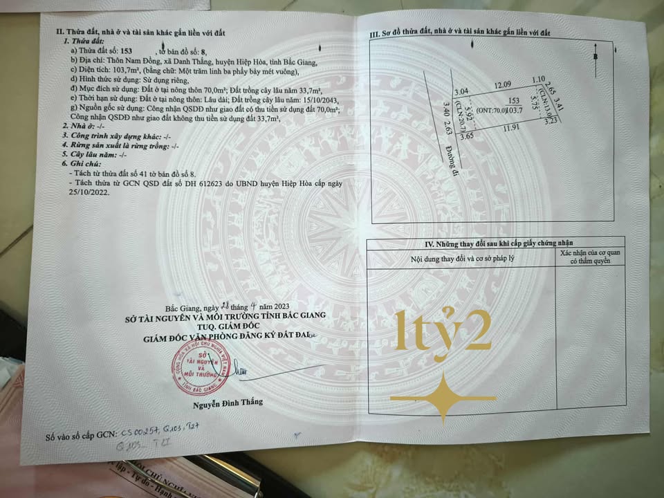 Đất thổ cư Nam Đồng, Hiệp Hòa 100m² giá 870 triệu - Cơ hội đầu tư hấp dẫn!