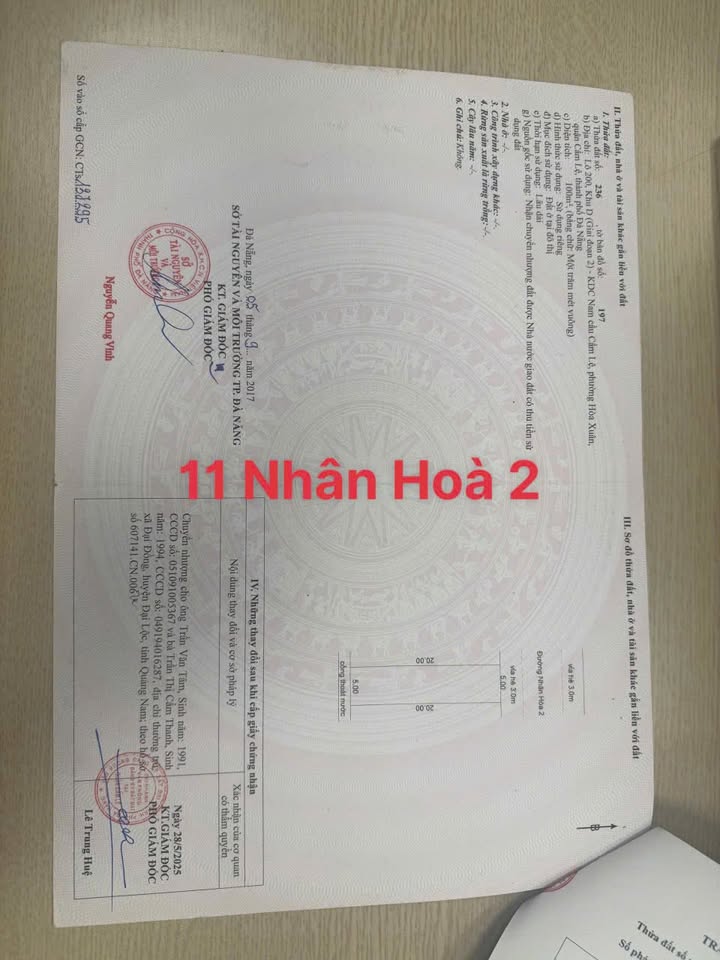 Đất nền đường Nhân Hoà 2, Cẩm Lệ, 100m² giá 37xx - Đầu tư sinh lời ngay!