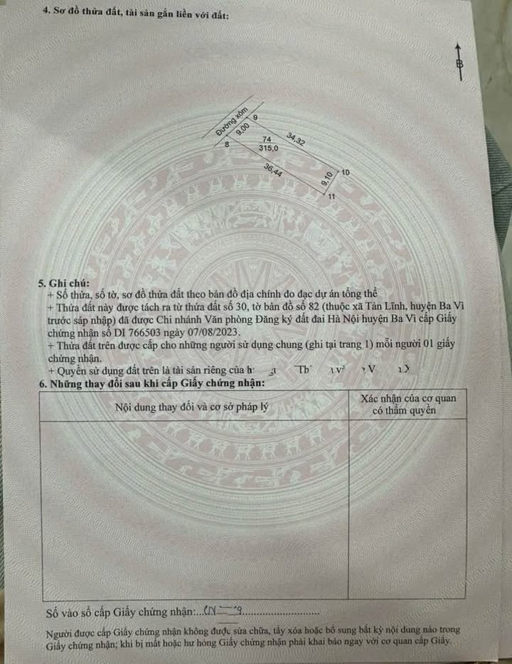 Đất thổ cư Tản Lĩnh 315m² giá chỉ 2 tỷ - Đường thông ô tô tránh!