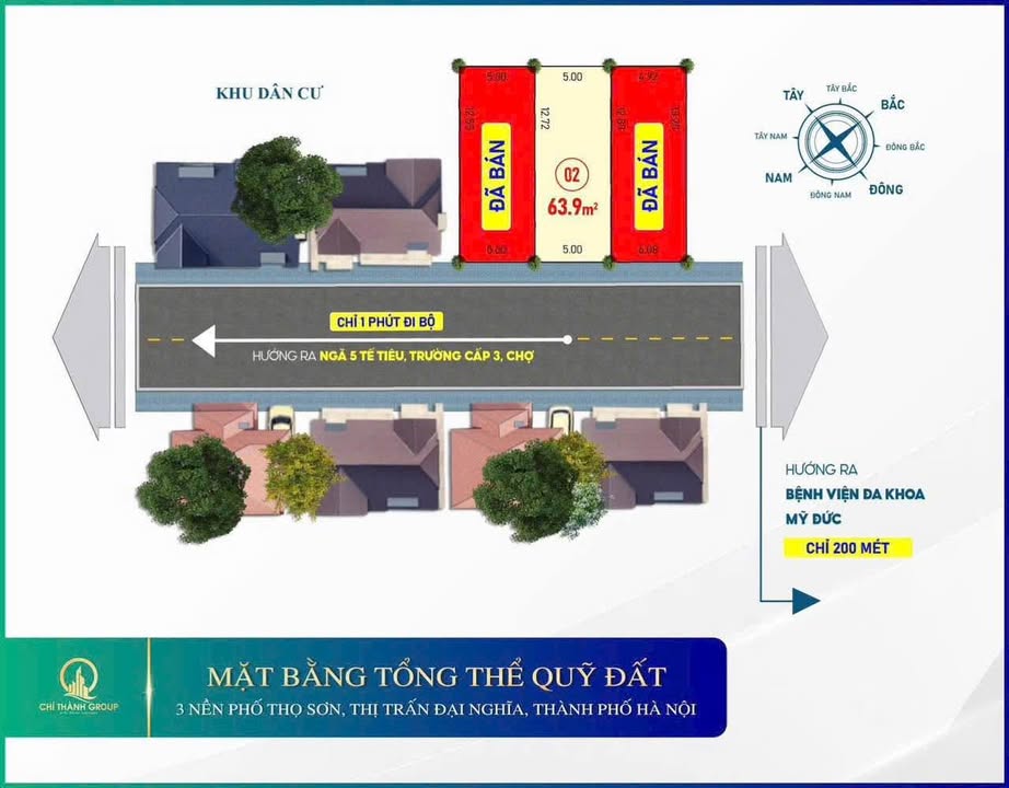 Đất nền Thọ Sơn, Mỹ Đức 63.9m² - Tiềm năng kinh doanh nhỏ lẻ