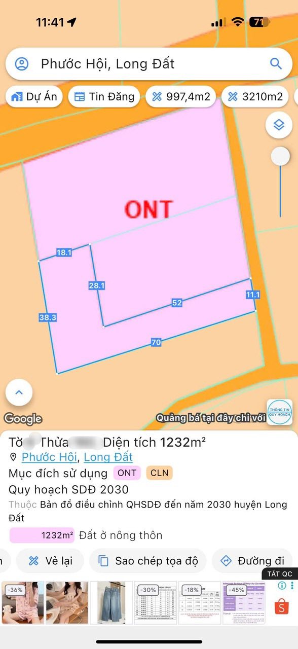 Đất nền Phước Hải 1232m² giá 1 tỷ - Cách biển chỉ 2,5km!