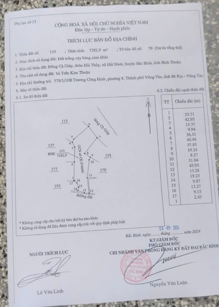 Đất Farm 7282m² tại Sông Cà Giây, Bắc Bình - Giá 550 triệu, Ô tô vào tận nơi!