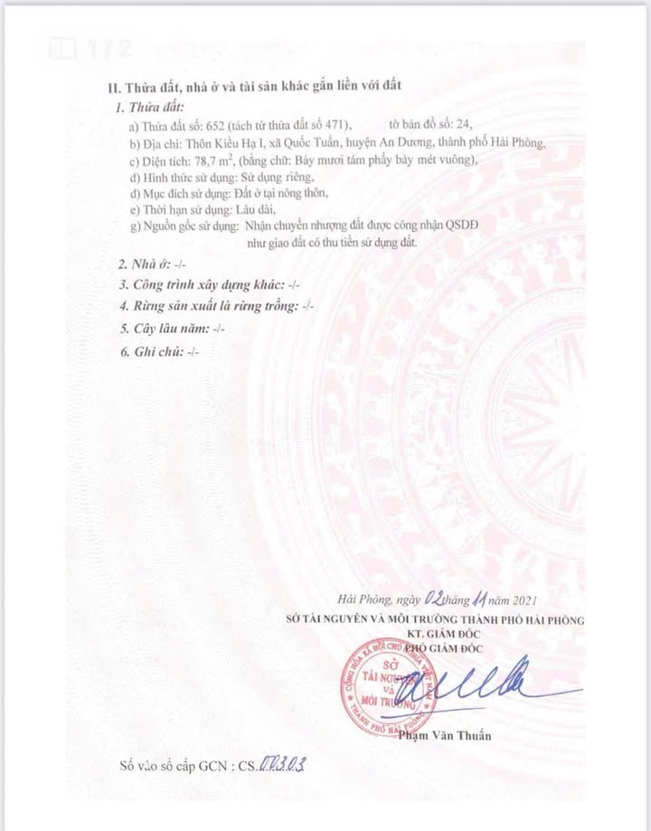 Đất nền tại TDP Kiều Hạ, An Dương, Hải Phòng - Diện tích 78.7m² - Đầu tư sinh lời!