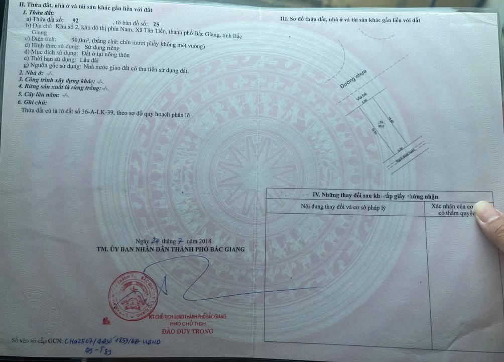 Đất nền Tân Tiến Bắc Giang 90m² giá 7 tỷ - Cơ hội vàng gần Big C!