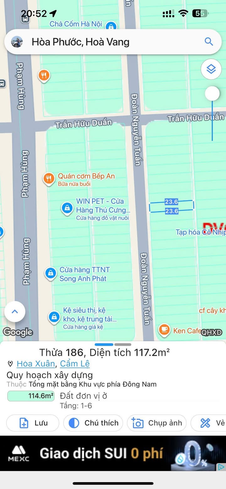 Đất nền Hòa Xuân 117.5m² giá 4.4 tỷ - Cơ hội đầu tư sinh lời cao!
