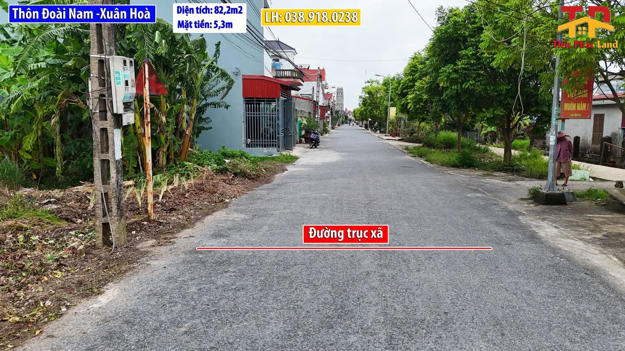 Đất thổ cư mặt đường trục xã Xuân Hòa 82,2m² - Sổ đỏ chính chủ, giá thỏa thuận!