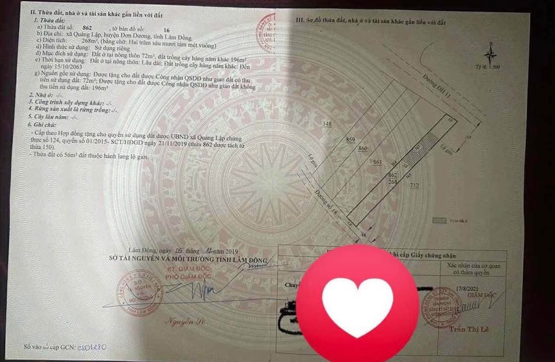 Đất thổ cư 270m² tại Quảng Lập Đơn Dương - Giá chỉ 1,6 tỷ - Pháp lý sổ đỏ