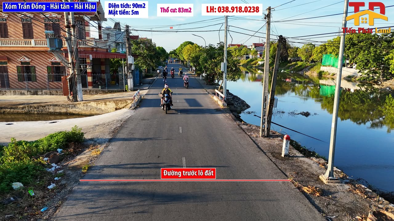 Bán lô đất 2 mặt tiền 90m² tại xóm Trần Đồng - Hải Hậu - Tiện ích đầy đủ, giá thỏa thuận!