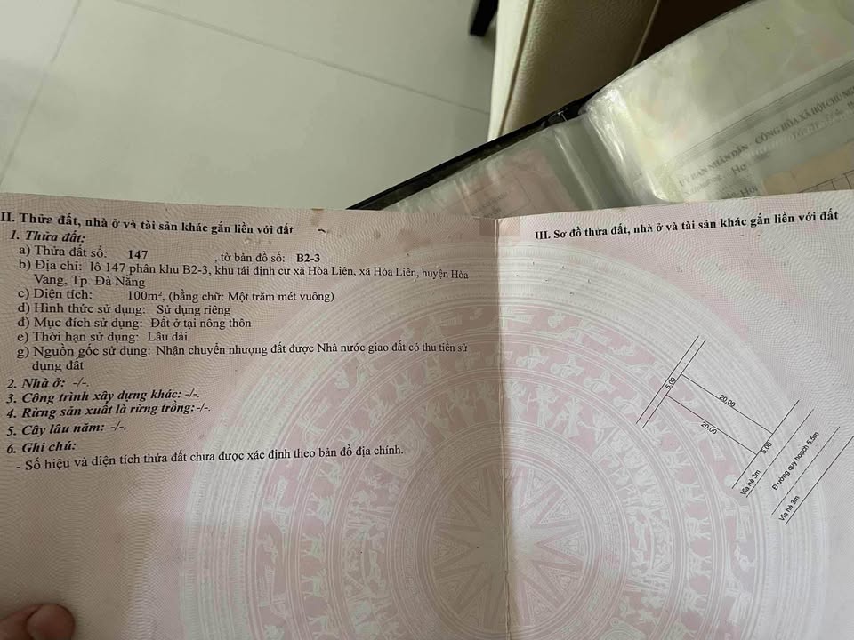 Đất tái định cư Hòa Liên 4, Đà Nẵng 144m² chỉ 3 tỷ - Cơ hội đầu tư hấp dẫn!