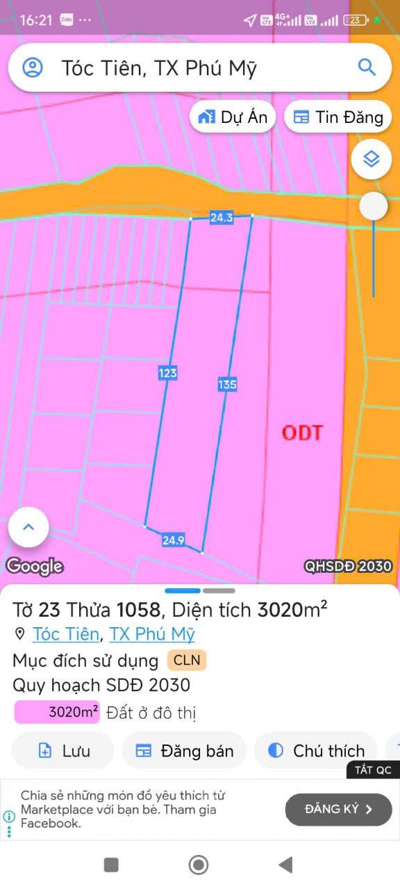 Đất 3000m² tại ấp 5, xã Tóc Tiên - Giá 6.5 tỷ, thương lượng tốt!