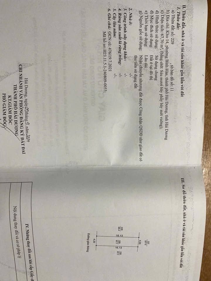 Lô đất mặt phố Phạm Đình Hổ, phường Bình Hàn, 67.7m² giá 2 tỷ - Kinh doanh tốt