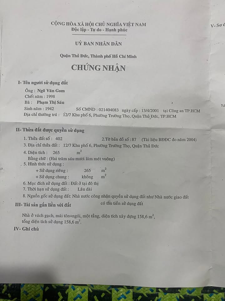 Đất 265m² Trường Thọ, Thủ Đức giá 11.3 tỷ - Cơ hội đầu tư hiếm có!