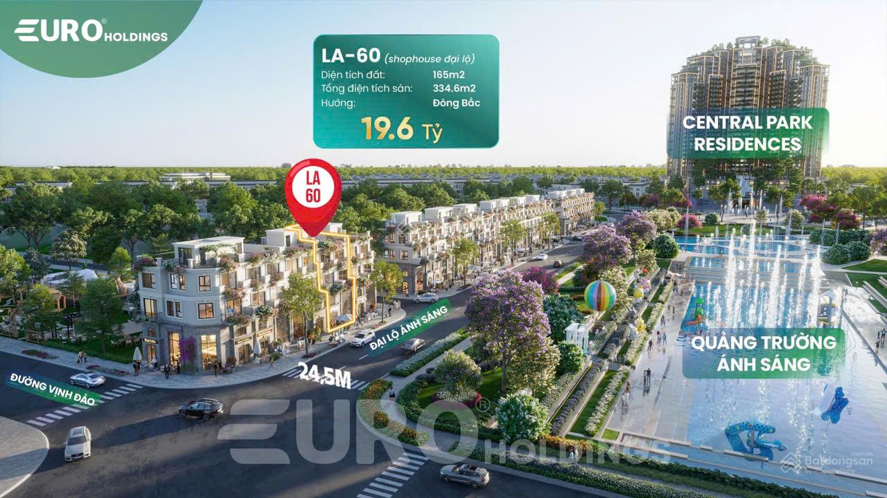 Shophouse LA Ecopark Vinh 165m² giá 19.6 tỷ - Mặt tiền đắc địa, kinh doanh thuận lợi!