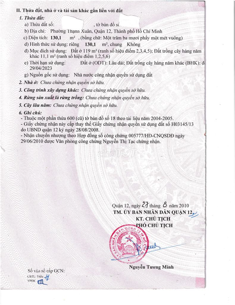 Đất mặt tiền Thạnh Xuân 38, 130m² giá 7.14 tỷ - Vị trí đắc địa, cơ hội đầu tư hấp dẫn!