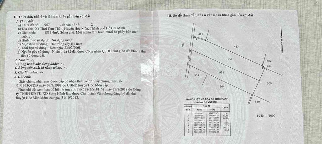 Đất mặt kênh Cánh Đồng Hoang Hóc Môn 1.813m² giá 6 tỷ - Đầu tư sinh lời cao!