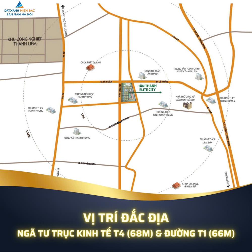 Bán lô đất Tân Thanh Elite City 100m² giá chỉ 2.4 tỷ - Vị trí chiến lược kết nối thuận tiện!