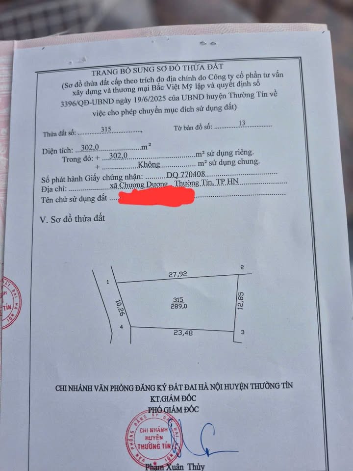 Đất nền Chương Dương Thường Tín 289m² giá thỏa thuận - Mặt tiền 3 mặt thoáng lý tưởng!