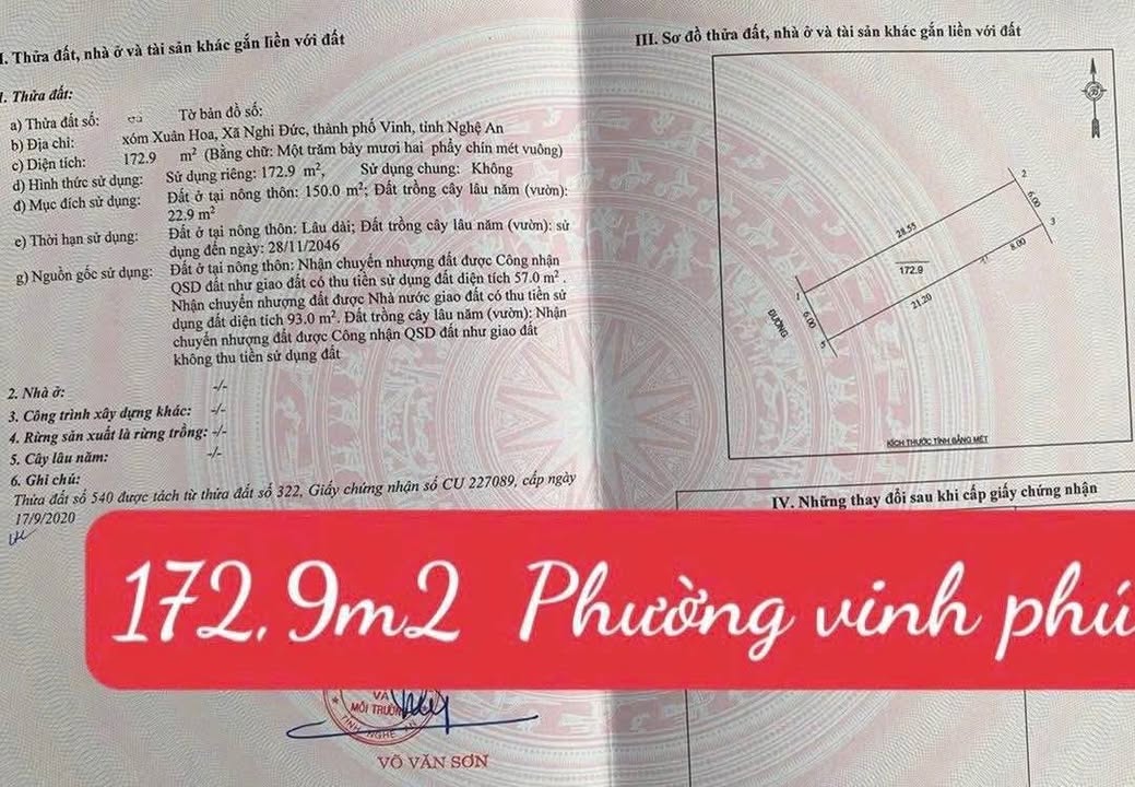 Đất Nền Nghi Đức 172m² giá 3.14 tỷ - Gần Trường Học và Uỷ Ban!