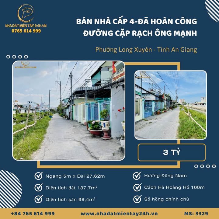 Nhà cấp 4 tại phường Long Xuyên, 137m² giá 3 tỷ - Tiềm năng đầu tư lớn!