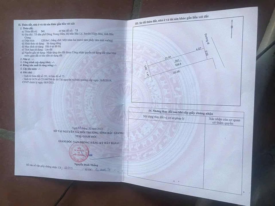 Đất nền Bắc Lý, Hiệp Hòa 128m² giá 1 tỷ - Sổ đỏ chính chủ, cơ hội đầu tư tuyệt vời!