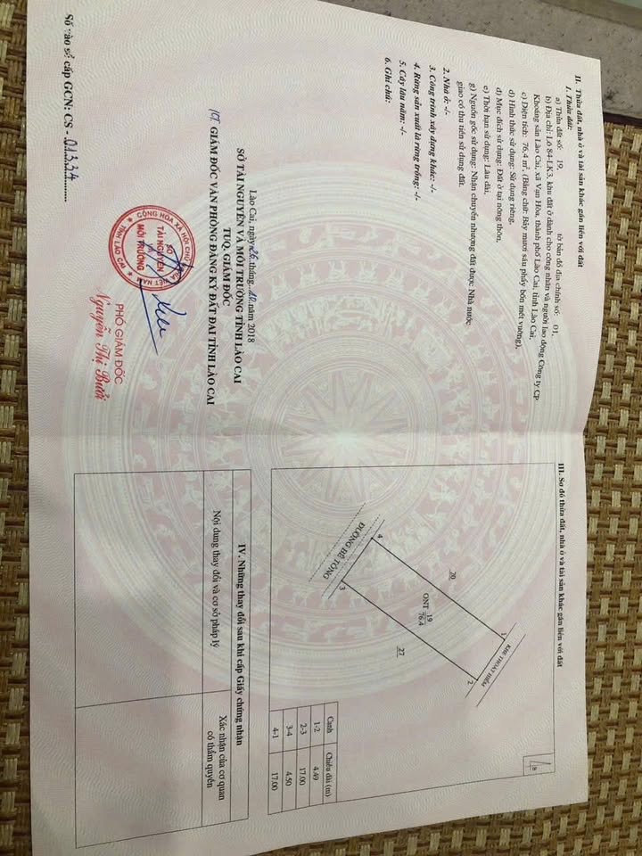 Đất nền Vạn Hoà Lào Cai 76,4m² giá 1,59 tỷ - Nở hậu, khu đông dân cư!