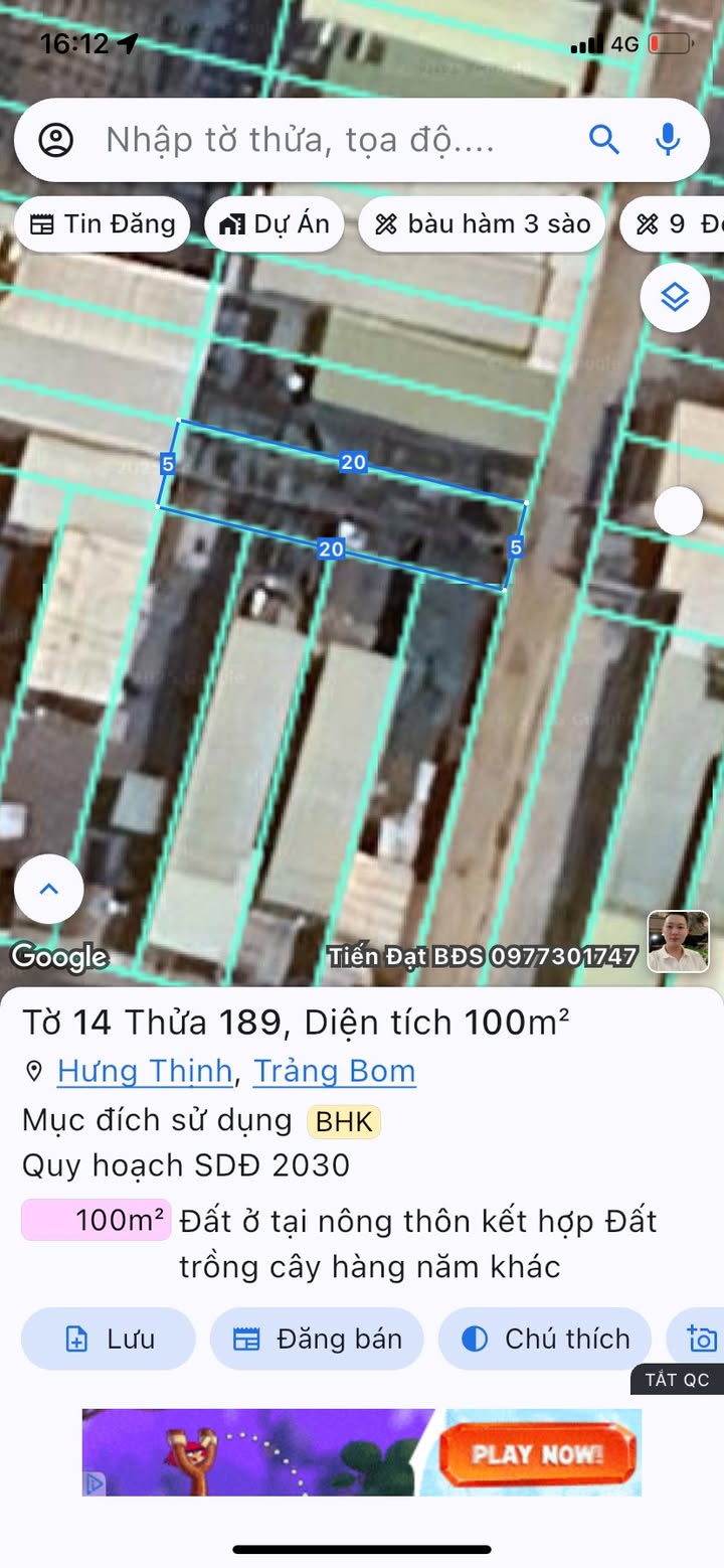 Đất nền Hưng Thịnh 100m² giá 650 triệu - Sổ hồng riêng, gần chợ chỉ 100m!