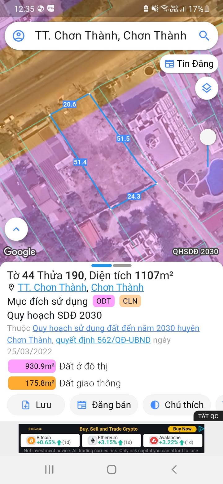 Đất 2 mặt tiền Quốc lộ 14 Chơn Thành 1106m² giá Thỏa thuận - Đầu tư sinh lời ngay!