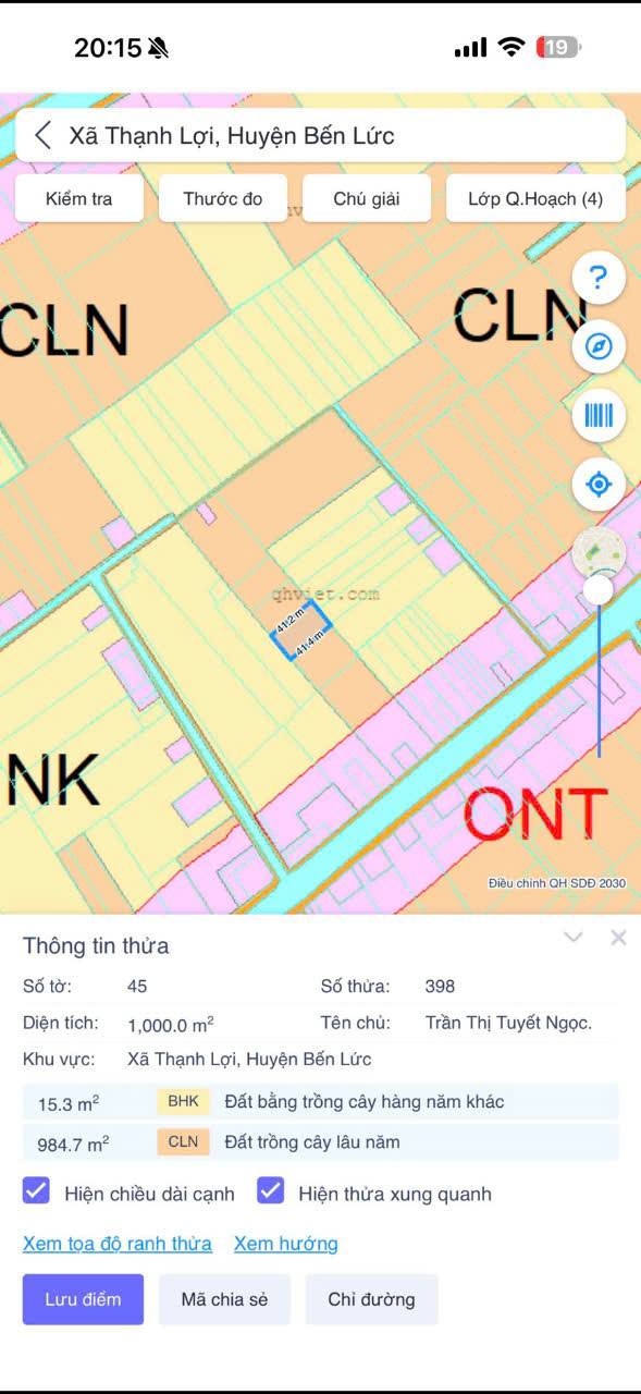 Đất 1000m² xã Thạnh Lợi, huyện Bến Lức, Long An - Giá chỉ 900 triệu!