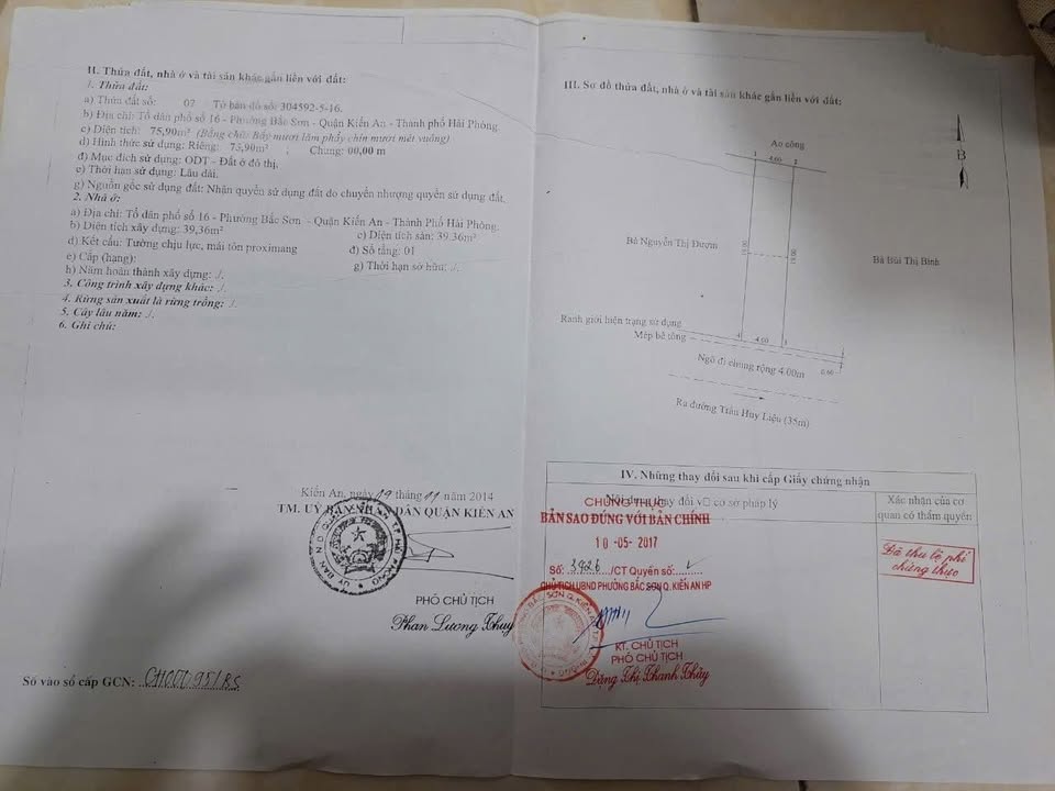 Đất tặng nhà 1 tầng tại Trần Huy Liệu - Kiến An - 86m² giá 2,8 tỷ - Ô tô vào tận nơi!