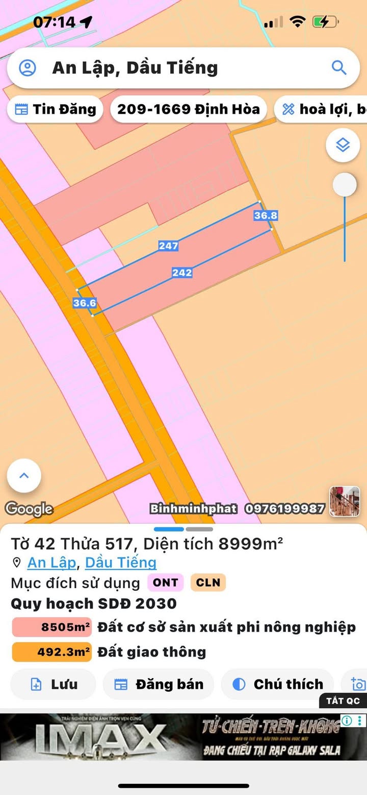 Đất thổ cư An Lập, Dầu Tiếng 16.000m² giá 16 tỷ - Đầu tư sinh lời ngay!