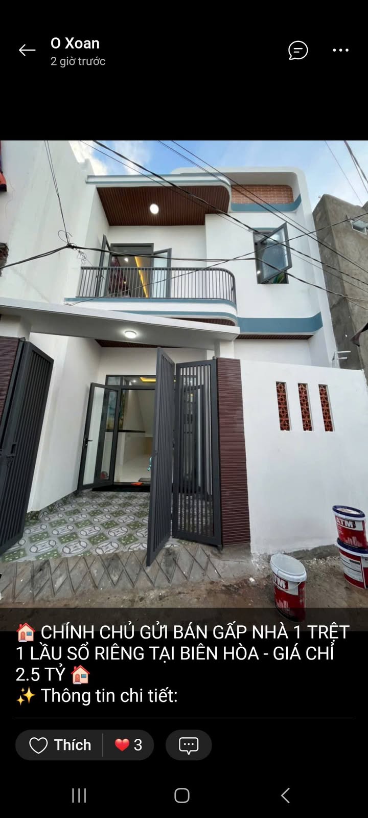 Nhà 1 trệt 1 lầu tại Phường Tân Vạn, Biên Hòa 60m² giá 2.5 tỷ - Sổ hồng chính chủ!