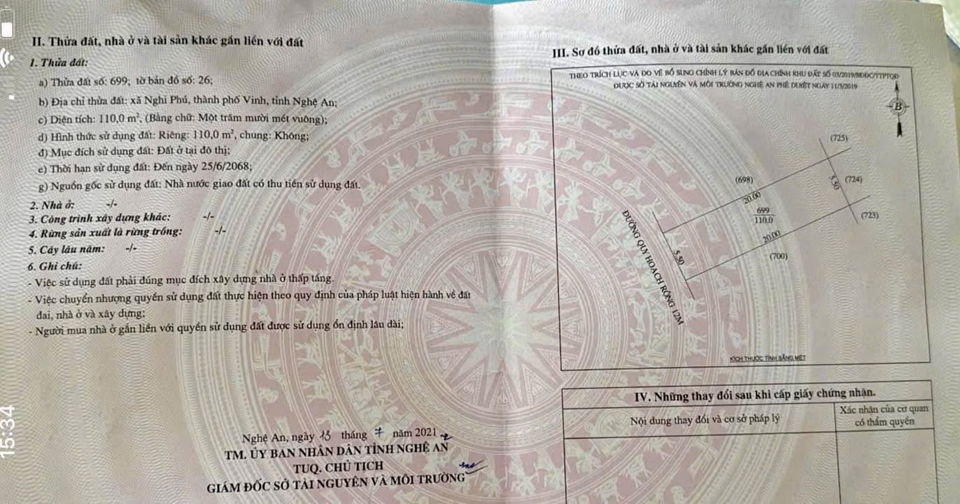 Đất dự án Nghi Phú 110m² giá 4 tỷ - Xây dựng 3 tầng ngay!