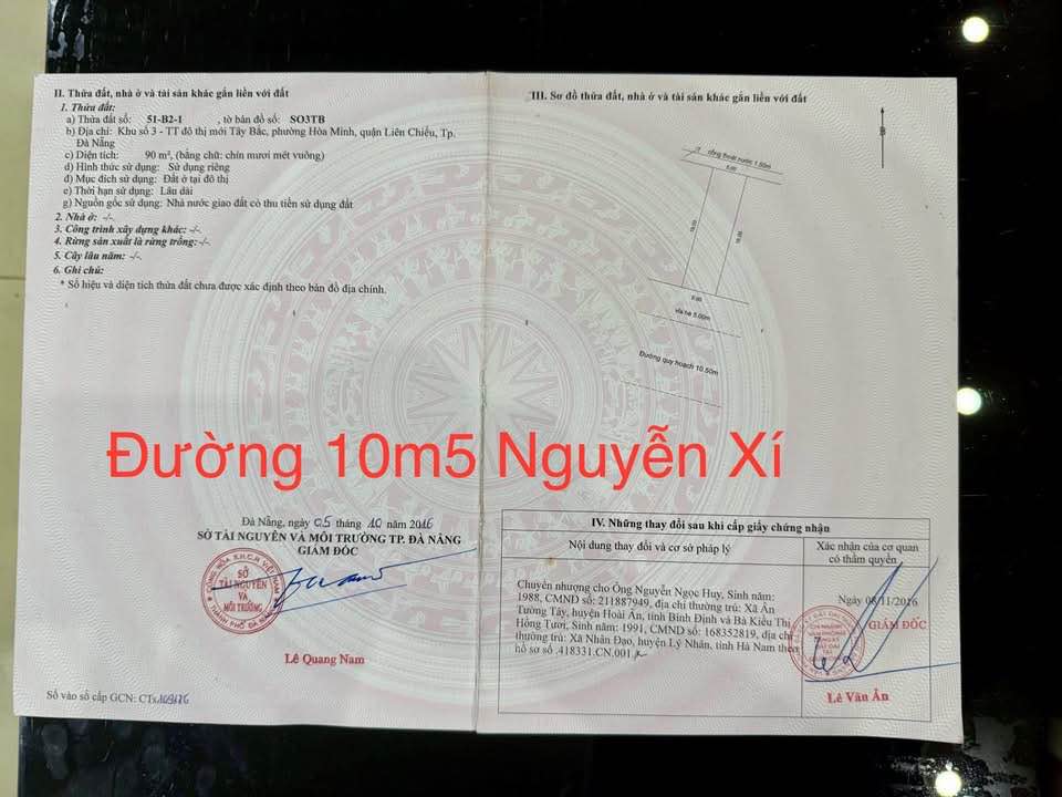 Đất nền đường Nguyễn Xí 90m² giá 6 tỷ - Lô sạch đẹp, hướng Tây Nam!