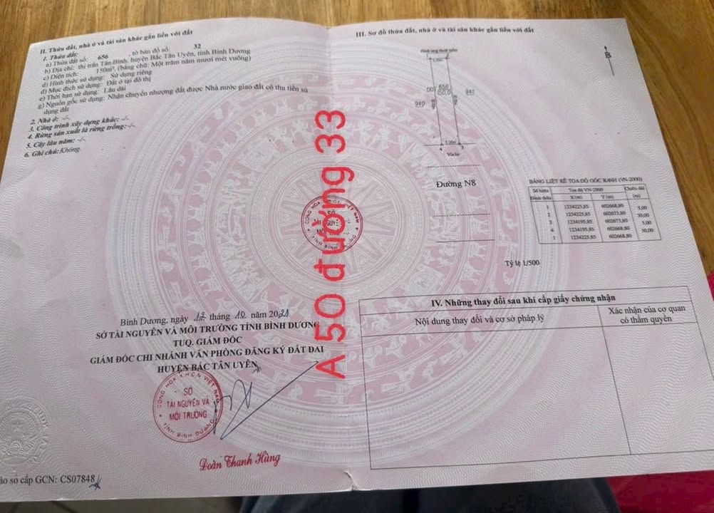 Đất nền 150m² đường 33, phường Vĩnh Tân, Tân Uyên - Vị trí buôn bán lý tưởng!