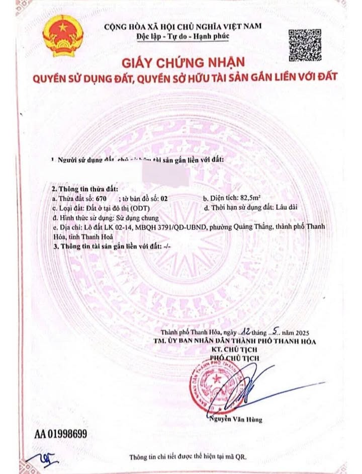 Đất nền Quảng Thắng 82,5m² - Giá thỏa thuận tốt nhất!