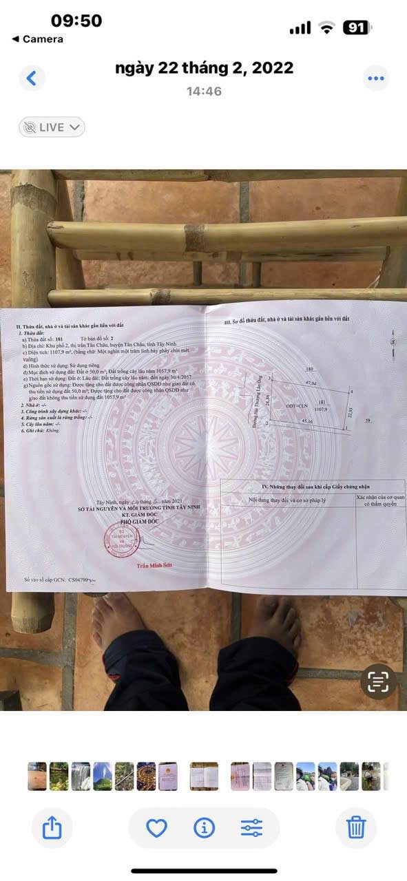 Đất mặt tiền Hải Thượng Lãn Ông, Tân Châu, 1081m², giá 190 triệu - Đầu tư sinh lời ngay!