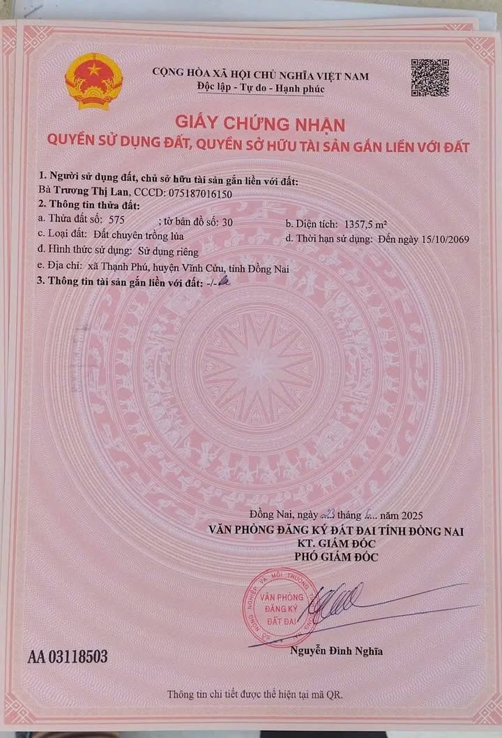 Đất nền 2500m² mặt tiền khu dân cư Lavender, Tân Triều, giá 6.75 tỷ - Cơ hội đầu tư hấp dẫn!