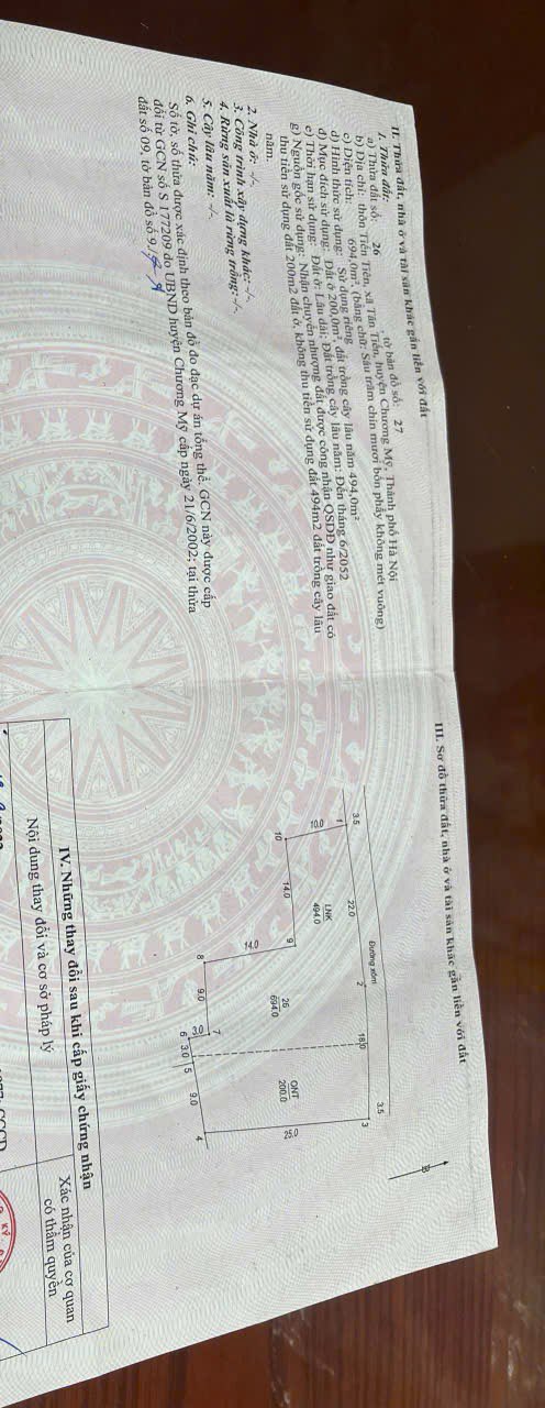 Đất phân lô Tiến Tiên, Xuân Mai, 694m² giá 6.94 tỷ - Nhanh tay sở hữu ngay!