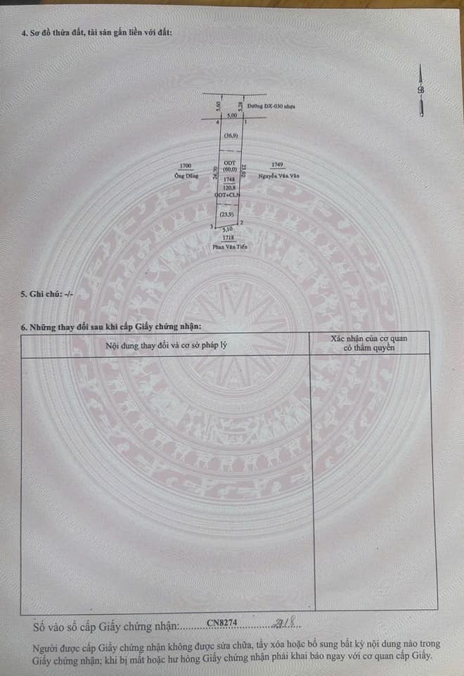 Đất thổ cư Phú Mỹ 120m² giá 1.075 tỷ - Đường nhựa 20m, không quy hoạch!