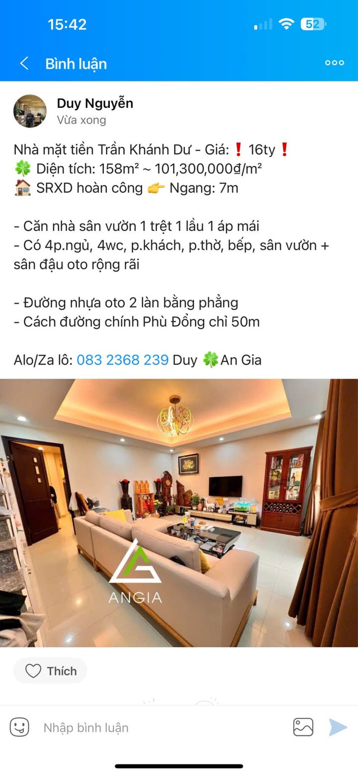 Nhà mặt tiền Trần Khánh Dư Đà Lạt 158m² giá 16 tỷ - Sân vườn rộng rãi, ô tô vào thoải mái!